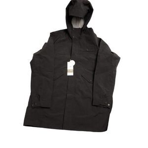 Vuori Men’s Palisades Long Rain Water-proof Hooded Jacket Black Size L New $268